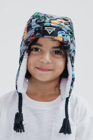 Monster Jam Truck Fleece Beanie with Ear Flaps Infant and Toddler Sizes in Saudi Arabia