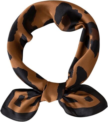 WDIRARA Women's Leopard Graphic Bandana Scarf Satin Large Square Sleeping Head Wraps in Saudi Arabia