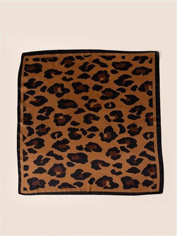 WDIRARA Women's Leopard Graphic Bandana Scarf Satin Large Square Sleeping Head Wraps in Saudi Arabia