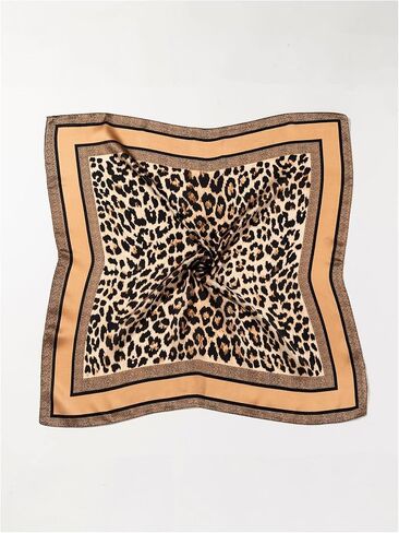 WDIRARA Women's Leopard Graphic Bandana Scarf Satin Large Square Sleeping Head Wraps in Saudi Arabia