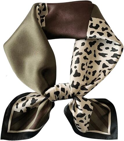 WDIRARA Women's Leopard Graphic Bandana Scarf Satin Large Square Sleeping Head Wraps in Saudi Arabia