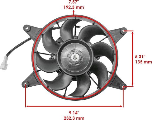 Caltric Radiator Fan Compatible with Yamaha Wolverine 450 YFM450 2006 2007 2008 2009 2010 5ND-E2405-02-00 in Saudi Arabia