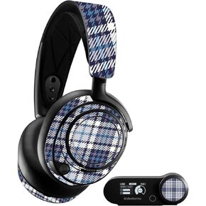MightySkins Skin Compatible with SteelSeries Arctis Nova Pro - Blue Plaid | Protective, Durable, and Unique Vinyl Decal wrap Cover | Easy to Apply, Remove, and Change Styles | Made in The USA