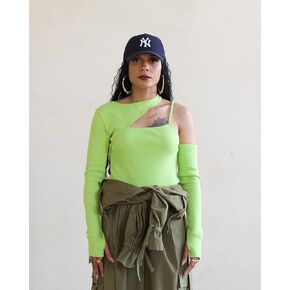 The Drop Women's Green Glow LS Cutout-Front Bodysuit by @thenotoriouskia