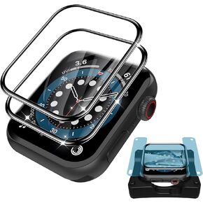 YMHML [2 Pack Screen Protector for Apple Watch 40mm SE Series 6 Series 5 Series 4, [Upgraded Version] 3D Curved Edge Full Coverage Soft Film for iWatch Accessories, with [Easy Installation Frame]