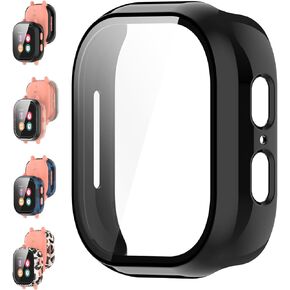 Full Coverage Case with Screen Protector Compatible with Gizmo Watch 2, Disscool Ultra-Thin Hard PC and Real Glass Replace Protective Case Cover