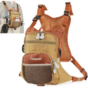حقيبة صدر لصيد الأسماك، حقيبة صدر لصيد الأسماك مقاومة للماء للاستخدام في الهواء الطلق مع مقصورات متعددة، حقيبة صيد صغيرة تناسب ما يصل إلى 4 صناديق معالجة/ذبابة in Kuwait
