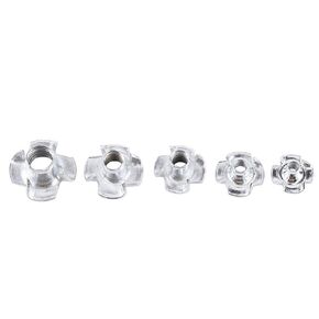 T Nut, 90Pcs/Set Zinc Plated Carbon Steel Four Pronged T Nuts, M3 M4 M5 M6 M8 Blind Inserts Nut for Wood Furniture, with Plastic Box