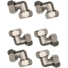 6pk-For MaxLine M8067 Double O Ring Elbow Compression Fitting for 3/4 Inch Tubing replacement