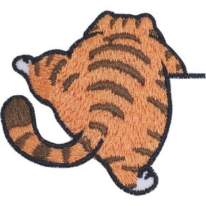 Cute Cat Climbing Iron On Patches for Clothing Embroidered Applique Patch Badge Sew On Emblem DIY Craft Iron on Patches (Grey)