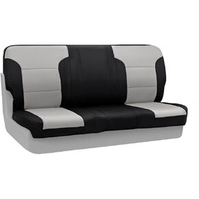 Coverking Custom Fit Rear Solid Bench Seat Cover for Select Jeep Wrangler Models - Neosupreme (Charcoal with Black Sides)