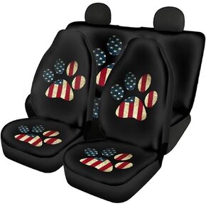 Cows Sunflowers Print Car Seat Covers Full Set(4 Pack),Split Front Seat and Rear Back Bench Covers Universal for Most Cars Trucks Suvs