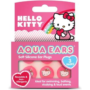 "Hello Kitty" Soft Silicone Ear Plugs - 3 Pairs