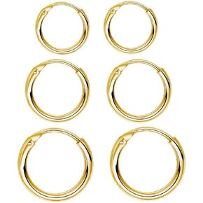 Sleeper Cartilage Tiny Small Hoop Earrings for Women Girls 925 Sterling Silver Round Nose Ring Helix Tragus Piercings Endless Hoops 8/10/12mm
