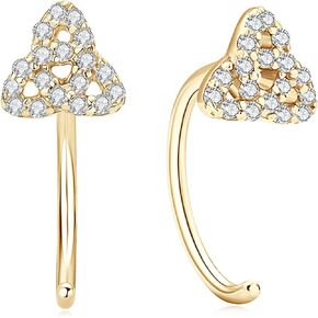 Moissanite Huggie Hoop Earrings for Women, 925 Sterling Silver Small Half Hoop Earrings, 0.20ct D-E Color Minimalist Tiny Cartilage Earring Hypoallergenic with Jewelry Box Packed