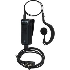 Retevis AI Active Noise Reduction Walkie Talkie Earpiece with Mic,2 PTT,Compatible RT22 RT21 RT68 RB85 Baofeng UV-5R Kenwood Two Way Radio,Rechargeable C-Type 2 Way Radio Headset(1 Pack)