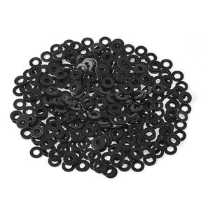 600 Pieces 9 Sizes Black Zinc Plated Steel Flat Washers Assortment Kit (M2 M2.5 M3 M4 M5 M6 M8 M10 M12)