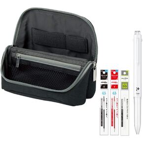 Sonic Utlim Sma-Sta Wide Mobile Standing Case and Pentel i+ Pen Body + 3 Set Refill Bundle, Workspace Bag, Converts Into Stand for Smartphone, Stationery, Tech Accessories, and More, UT-1846-D, Black