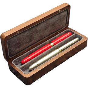 2Slots Fountain Pen Collector Organizer - Handmade Pen Case Walnut Wood Pen Protective Sleeve Cover Pen Storage Gift Box