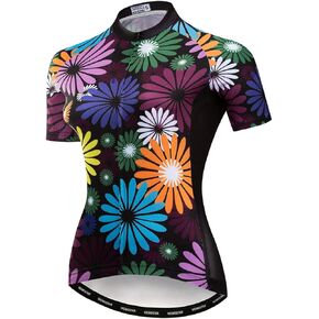 Hotlion Cycling Jersey Women Short Sleeve Bicycle Clothing Top MTB Full Zipper Bike Jerseys Clothes