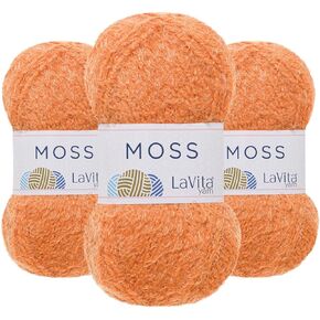 LaVita Moss Yarn 3 Pack of 100gr/3,5oz – Hypoallergenic - Soft & Fluffy for Crocheting & Knitting Toys and Home Decor - 3-Pack - 10.5oz - 801 Yards