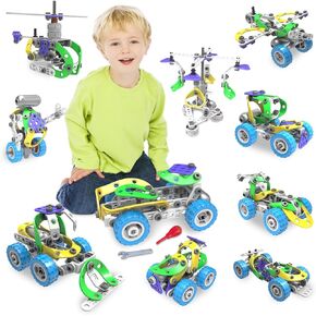 107Pcs Motorized Erector Sets for Kids Ages 4 5 6 7 8+,STEM Building Toys for Boys Girls 3-5 4-8 5-7 6-8 Year Old,Engineering Kit,Electric Motor,Creative Educational Gift Learning Activities