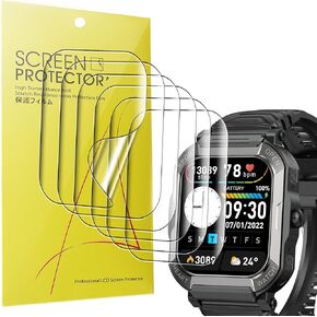 Compatible for Rlaineox Smart Watch Screen Protector, [6 Pack] Full Coverage TPU Clear Film Compatible with Rlaineox H30 1.91 Inches Smart Watch (6 Pack)