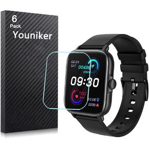 6 Pack Y20 GT 1.7'' Smartwatch Screen Protector Film Compatible with A-TGTGA Y22 Pro 1.7 inch Smart watch Screen Protectors Foils Cover Crystal Clear HD Anti-Scratch Anti-Fingerprint