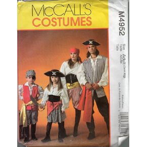 McCall's M4952 Boy's and Girl's Pirate Halloween Costume Sewing Patterns, Sizes 3-8