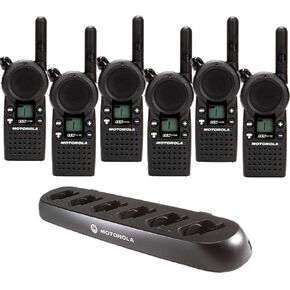 6 CLS1110 - UHF 1 Watt 1 Channel Radios & 1 56531 6 Radio Charger by Motorola Solutions - Intended for Business Use Black