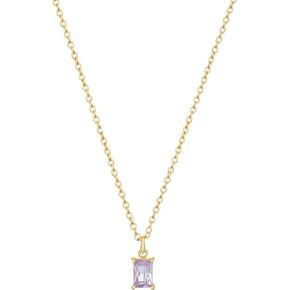 Joxevyia Birthstone Necklace for Women Crystal Birthstone Necklace Minimalist Emerald Cut Diamond Necklace Birthday Gift for New Mom Valentines Mother's Day Christmas Gift for Her