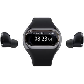 KORONA W20l Smartwatch with True Wireless Earbuds, Fitness Tracker Heart Rate Monitor Calorie Steps Counter, Smart Watch with Bluetooth Earbuds