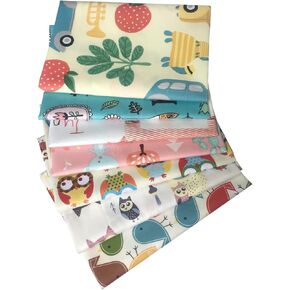 7 Pcs Super Cute Owls Fat Quarters Fabric Bundles Pre-Cut Fabric 18x22 inch for Sewing Quilting and Crafting and Projects
