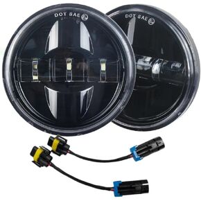 Eagle Lights Black Generation III 4.5 Inch LED Passing Lights and Adapter Harness for Indian Roadmaster