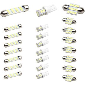 طقم مصابيح قبة داخلية LED للسيارة، 24 قطعة لمبات فسطون LED مصابيح بديلة داخلية، مصابيح لوحة الترخيص لمبات إضاءة صندوق السيارة لباب خريطة السيارة in Kuwait