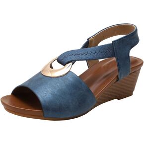 SO SIMPOK Women Casual Roman Wedge Sandals Comfort Summer Walking Slingback Shoes