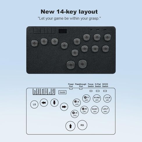 لوحة مفاتيح للألعاب، عصا أركيد للتحكم في الألعاب فلات بوكس ​​ألترا - تدعم شاشة SOCD وOLED، مفاتيح التبديل الميكانيكية، مناسبة لأجهزة الكمبيوتر/PS3/PS4/PS5/Switch مع TURBO in Kuwait