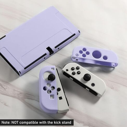 Switch OLED Case for Nintendo Switch OLED Model, Dockable Cover Soft TPU Protector Case for Switch OLED Grips & Console and Accessories with 2 Pcs Thumb Caps, Black in Saudi Arabia
