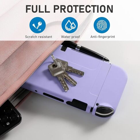 Switch OLED Case for Nintendo Switch OLED Model, Dockable Cover Soft TPU Protector Case for Switch OLED Grips & Console and Accessories with 2 Pcs Thumb Caps, Black in Saudi Arabia