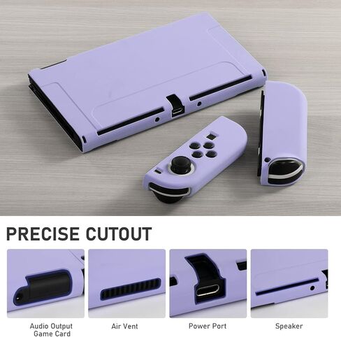 Switch OLED Case for Nintendo Switch OLED Model, Dockable Cover Soft TPU Protector Case for Switch OLED Grips & Console and Accessories with 2 Pcs Thumb Caps, Black in Saudi Arabia