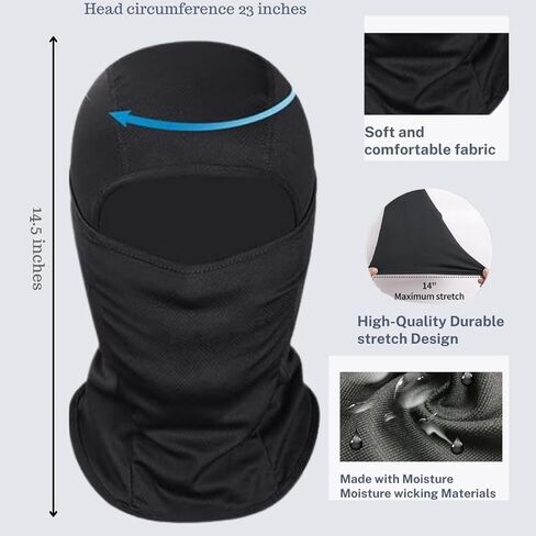 قناع التزلج الأسود شيستي - قناع الوجه بالاكلافا للرجال والنساء - يستخدم لركوب الدراجات النارية والرياضات الخارجية والتنقل. in Kuwait
