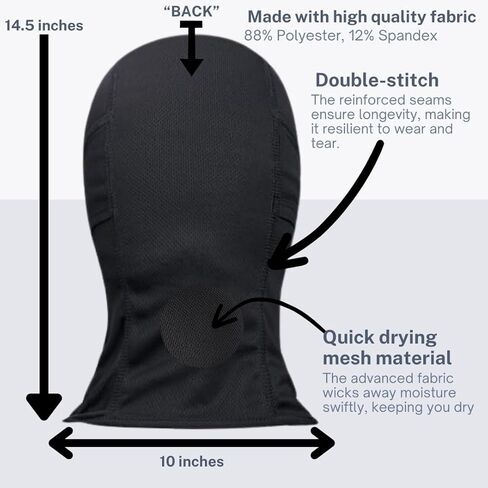 قناع التزلج الأسود شيستي - قناع الوجه بالاكلافا للرجال والنساء - يستخدم لركوب الدراجات النارية والرياضات الخارجية والتنقل. in Kuwait