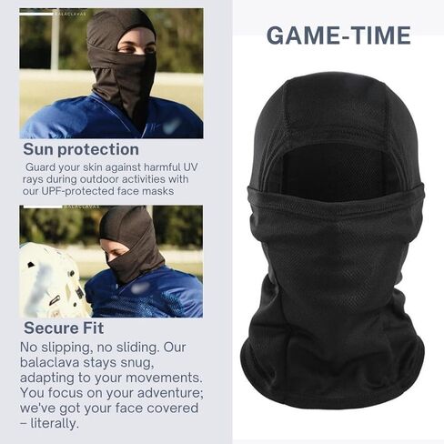 قناع التزلج الأسود شيستي - قناع الوجه بالاكلافا للرجال والنساء - يستخدم لركوب الدراجات النارية والرياضات الخارجية والتنقل. in Kuwait