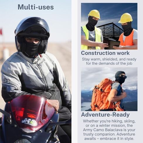 قناع التزلج الأسود شيستي - قناع الوجه بالاكلافا للرجال والنساء - يستخدم لركوب الدراجات النارية والرياضات الخارجية والتنقل. in Kuwait