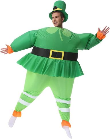 عيد القديس باتريك نفخ زي الجني نفخ الأزياء الخضراء تفجير زي يتوهم اللباس الكبار لمهرجان الأيرلندي عيد القديس باتريك in Kuwait