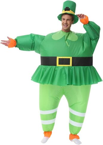 عيد القديس باتريك نفخ زي الجني نفخ الأزياء الخضراء تفجير زي يتوهم اللباس الكبار لمهرجان الأيرلندي عيد القديس باتريك in Kuwait