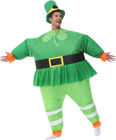 عيد القديس باتريك نفخ زي الجني نفخ الأزياء الخضراء تفجير زي يتوهم اللباس الكبار لمهرجان الأيرلندي عيد القديس باتريك in Kuwait