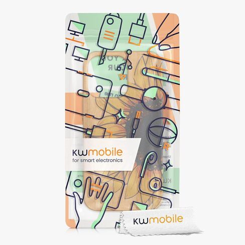 حافظة خشبية kwmobile متوافقة مع حافظة هاتف Apple iPhone 13 Pro - غطاء - خشب عباد الشمس أصفر/بني داكن/بني فاتح in Saudi Arabia