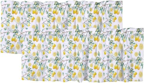 Yellow Lemon Blackout Curtain Valances Watercolor Fresh Fruit Living Room Windows Valance Rod Pocket 1 Panel 54x18inch（1Pcs） in Saudi Arabia