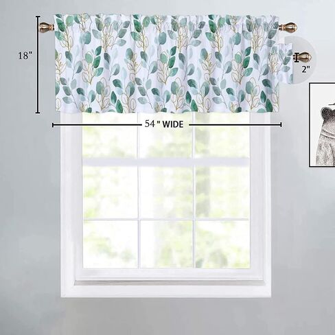 Yellow Lemon Blackout Curtain Valances Watercolor Fresh Fruit Living Room Windows Valance Rod Pocket 1 Panel 54x18inch（1Pcs） in Saudi Arabia